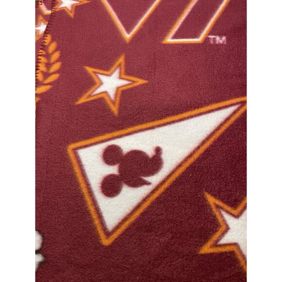 Virginia Tech Hokies VT Mickey Mouse Fleece Throw Lap Blanket Collaboration - Picture 2 of 9